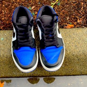 Blue and white Jordan 1 lows